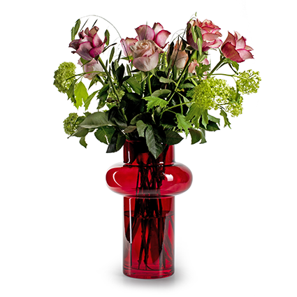 Vase 'charles' red h30 d20 cm