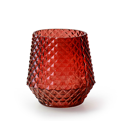 Vase 'victor' red h13.5 d13.5 cm