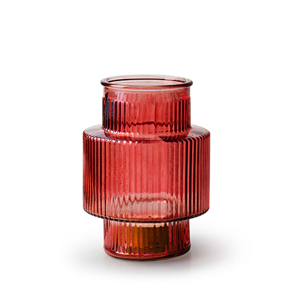 Vase 'ruby' red h18 d12.5 cm