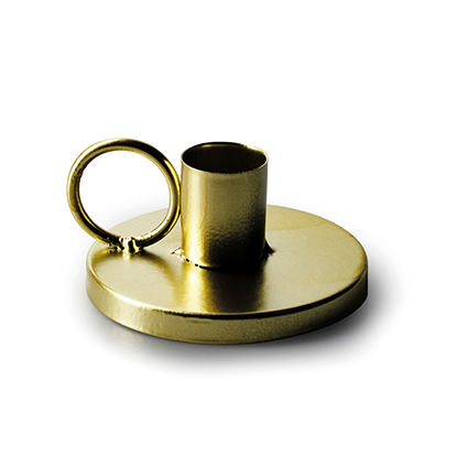 Metalen kandelaar 'layla' goud h2,5 d8,5 cm