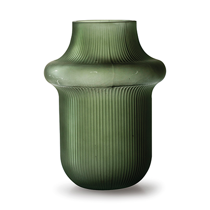 Vase 'philou' green matt h20 d15 cm