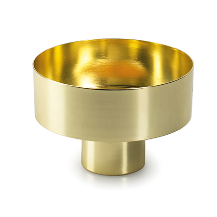 Metalen kaarshouder breed goud h5 d7-3 cm