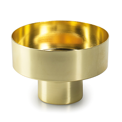 Metalen kaarshouder breed goud h5 d7-3,5 cm