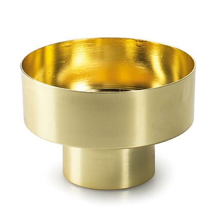 Metalen kaarshouder breed goud h5 d7-4 cm