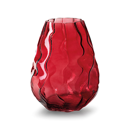 Vase 'belly' red h22 d17.5 cm