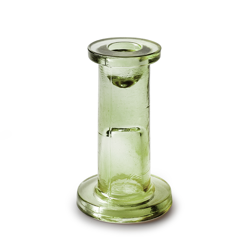 Candleholder 'bing' green h12 d7 cm