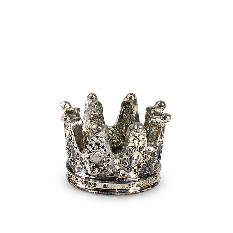 Kaarshouder 'crown' vintage silver h5 d7 cm