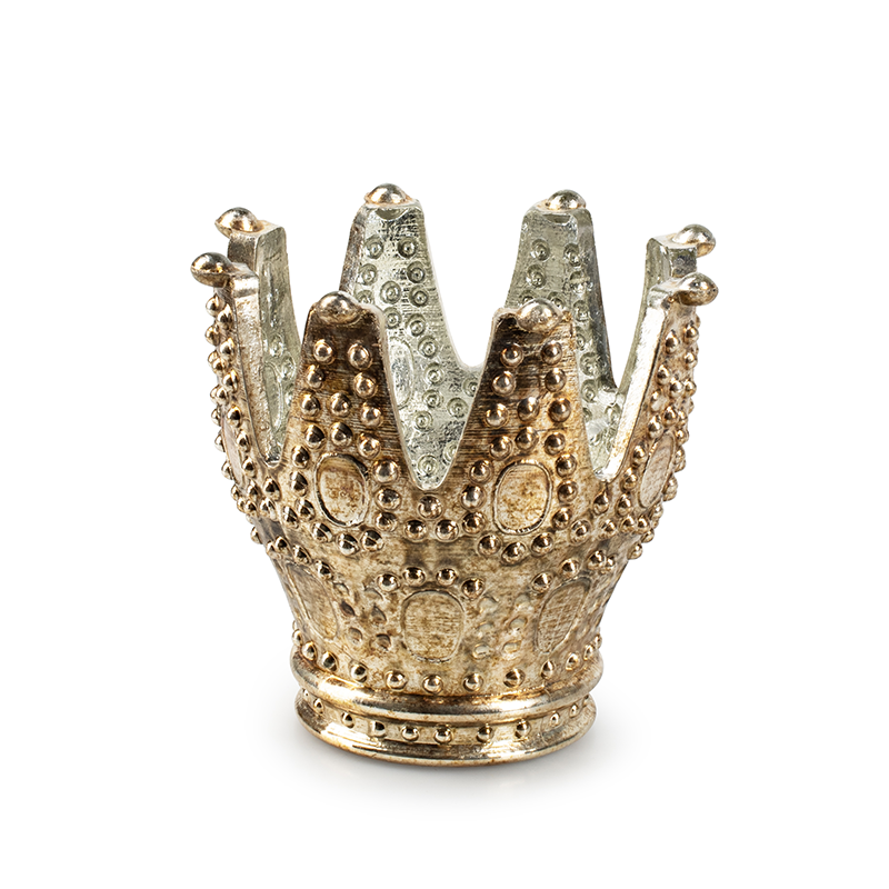 Kaarshouder 'crown' vintage silver h11 d11,5 cm