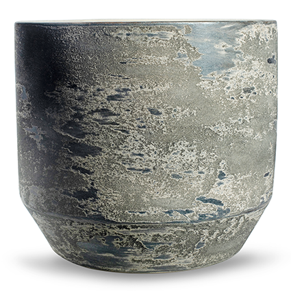 Pot 'lars' grijs blauw h36 d39 cm