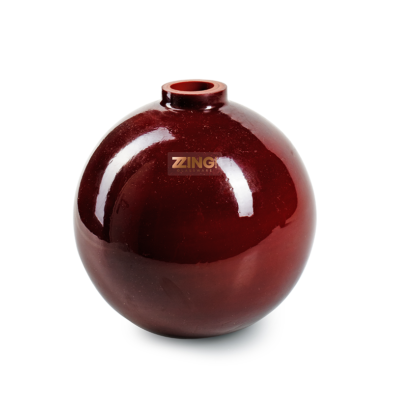 Zzing bolvaas 'daly' rood h15 d15 cm