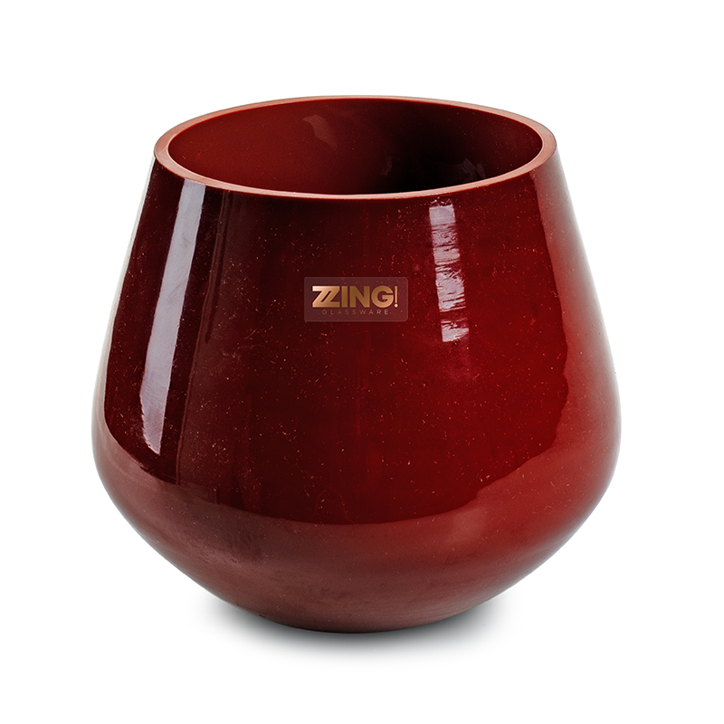 Zzing vase 'trimble' red h14 d16 cm
