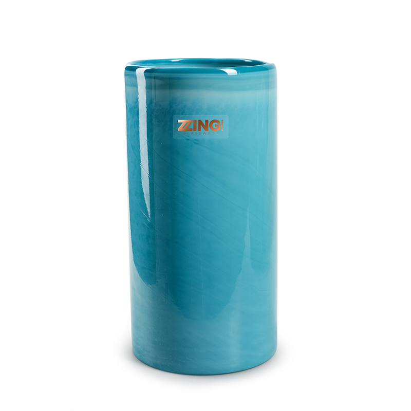 Zzing cilinder 'duncan' blauw h31 d15 cm