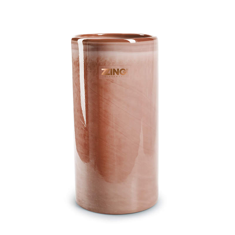 Zzing cilinder 'duncan' roze h31 d15 cm