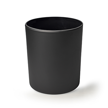 Cylinder glass matt black h9,2 d7,6 cm