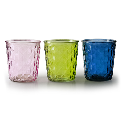 Vases mix 'vintage' 1 design/3 colors h15