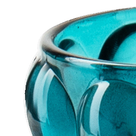 Theelichthouder 'torre' petrol blauw h7 d8 cm