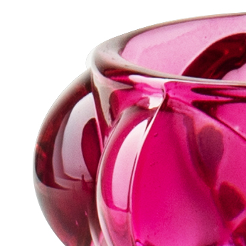 Theelichthouder 'torre' fuchsia h9,5 d8,5 cm