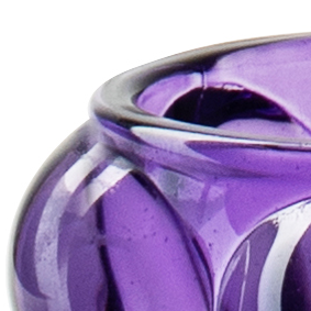 Theelichthouder 'torre' paars h9,5 d8,5 cm