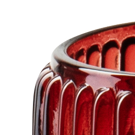 Theelichthouder 'millie' rood h9,5 d8,5 cm