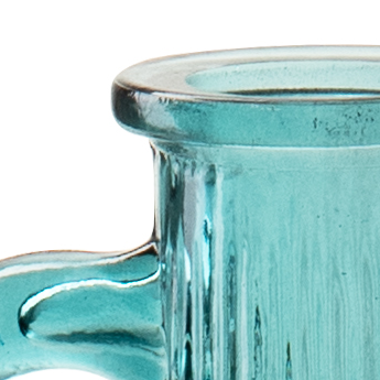 Vaas met oor 'jay' petrol blauw h12 d13,5 cm